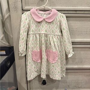 Baby Loren Christmas tree Dress with Peter Pan Collar